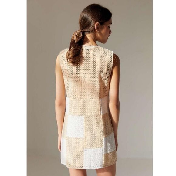 Urban outfitters kay patchwork eyelet Dress Size L - Picture 4 of 8